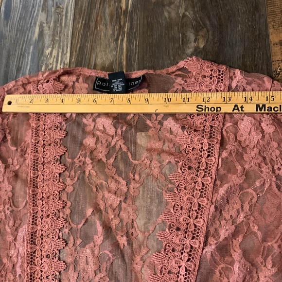 Long Lace Dusty Rose Kimono - Picture 6 of 8